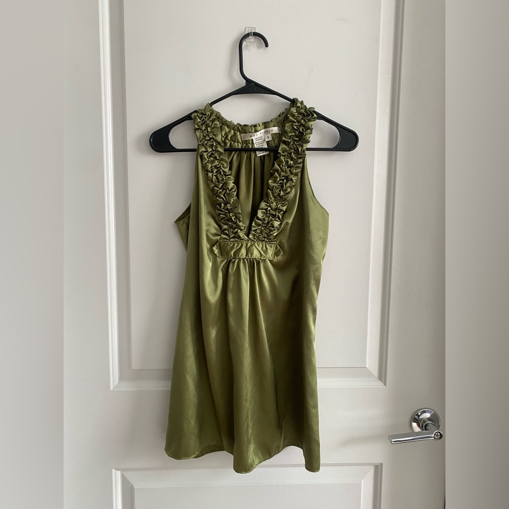 Max Studio Olive Ruffled Blouse